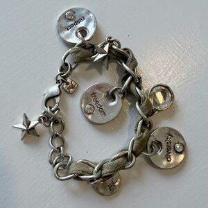 A&C Silver Charm Style. Bracelet  with Inspirational Discs